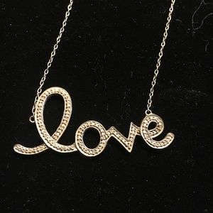 LOVE NECKLACE ALL DIAMONDS STERLING SILVER